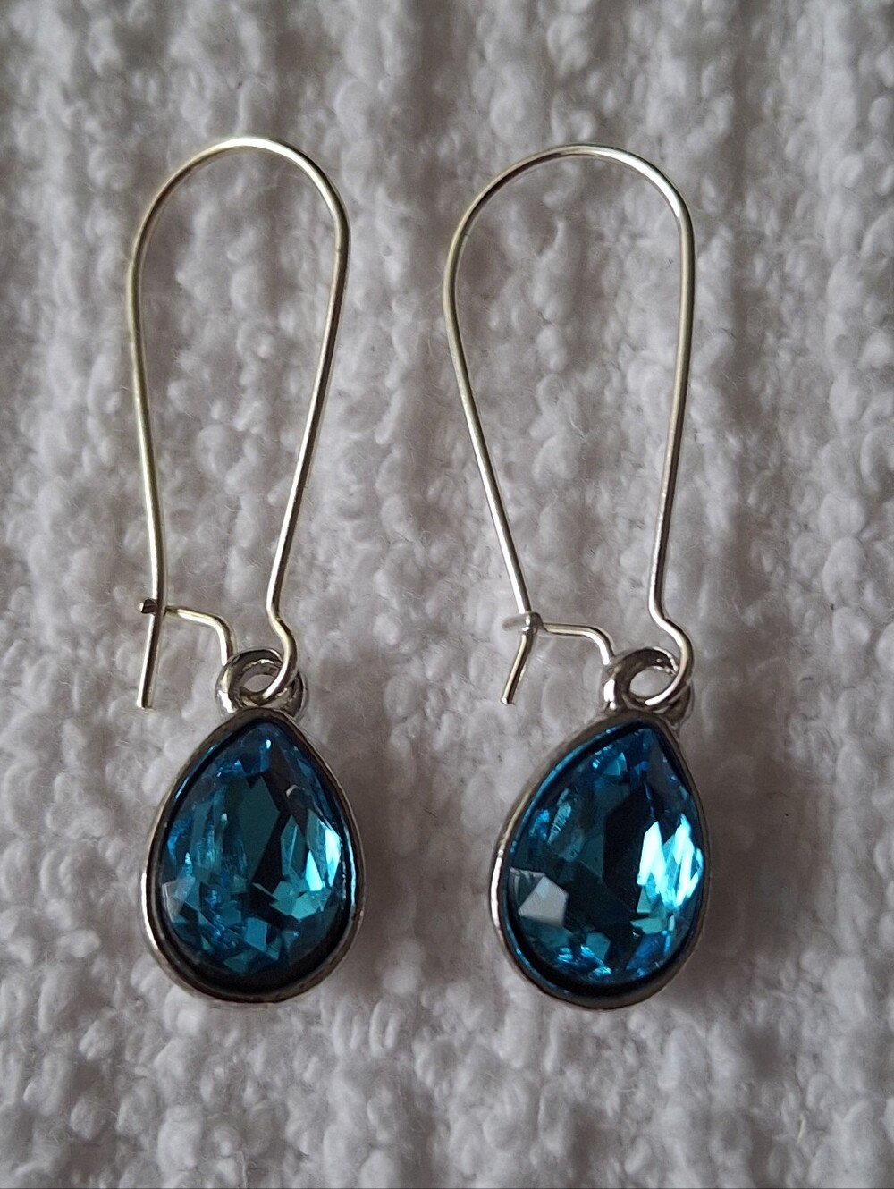 Turqoise Teardrop Crystal Drop Earrings - Women Jewelry